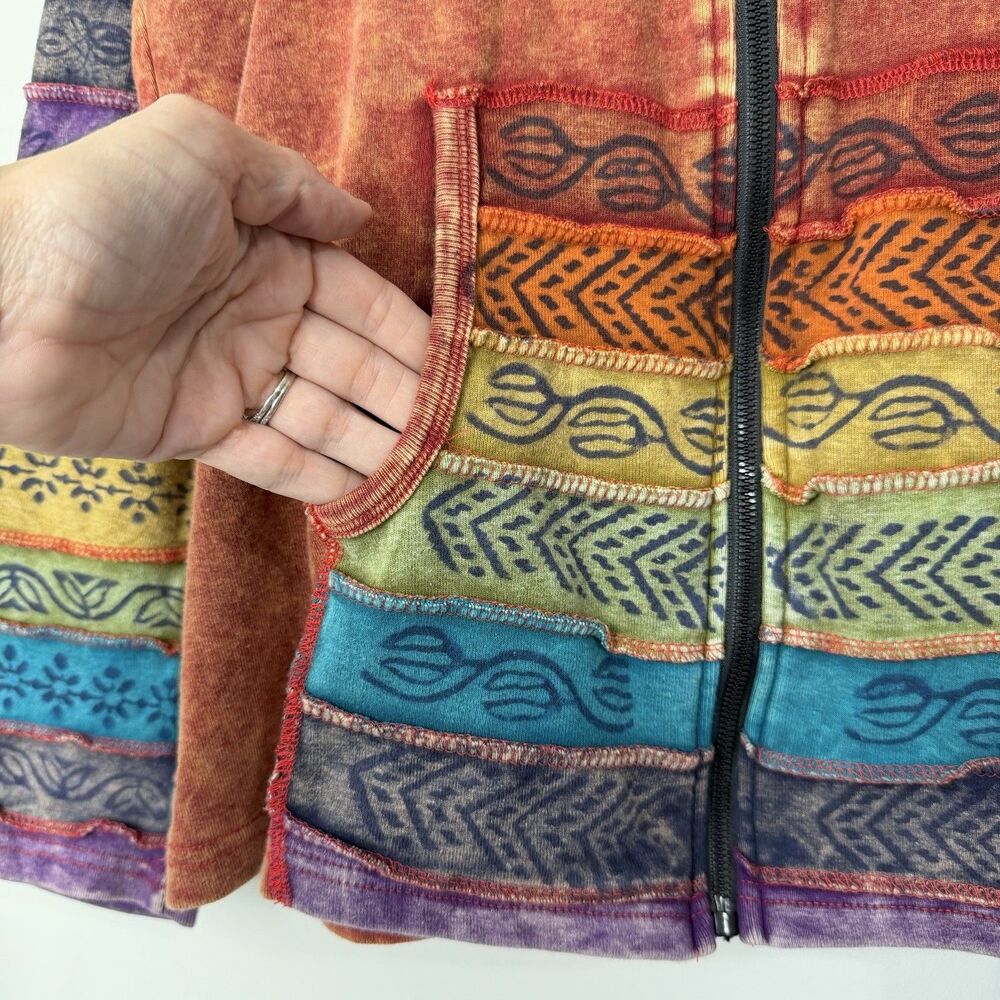 The Greater Good Sunshine Daydream Rainbow Full Zip Hoodie Women’s L - Picture 10 of 15